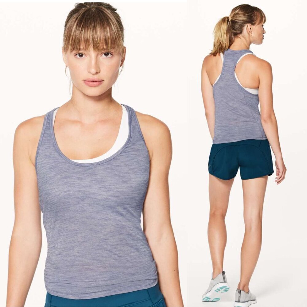 Lululemon Our Sport Tank Heathered Peri Purple Light Luon Size 4